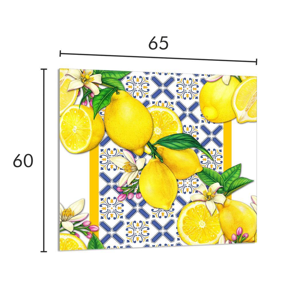 PANEL SZKLANY DO KUCHNI 65x60 Cytryny