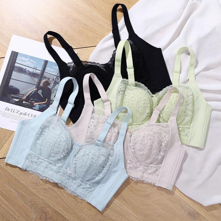 Rabbit Ear Cup Bra Women's Thin Breathable Lace Bra Without Steel Ring Push Up Bra