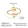 Stainless Steel Shiny Zircon Ring for Neutral Geometric Water Drop Open Ring Fashion Waterproof Wedding Hand Jewelry Accessories
