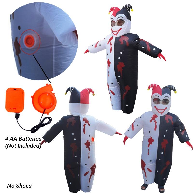 Inflatable Clown Evil Cosplay Costume Party Game Joker Outfits Halloween Adults