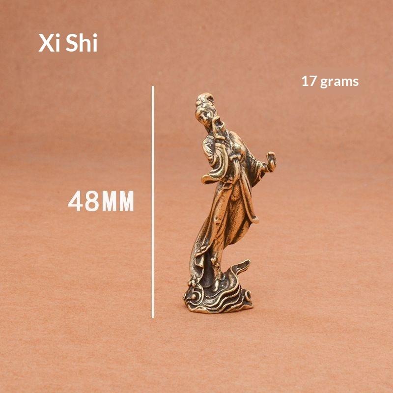 1/4Pcs Vintage Classical Figurines Handcrafted Solid Brass Four Ancient Chinese Beauties Statue Desktop Decor Collection Gift