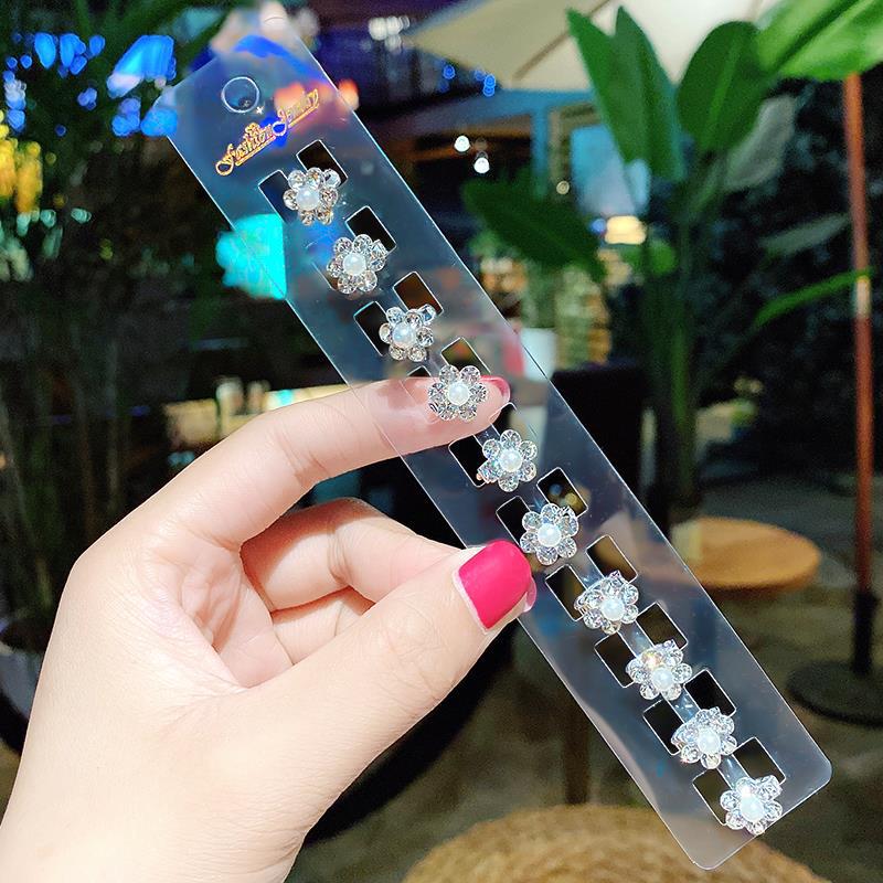 Princess Crown Baby Clip Hairstyle Children's Pearl Rhinestone Bean Buckle Hairpin Children's Girl Disc Hair Small Buckle Grab