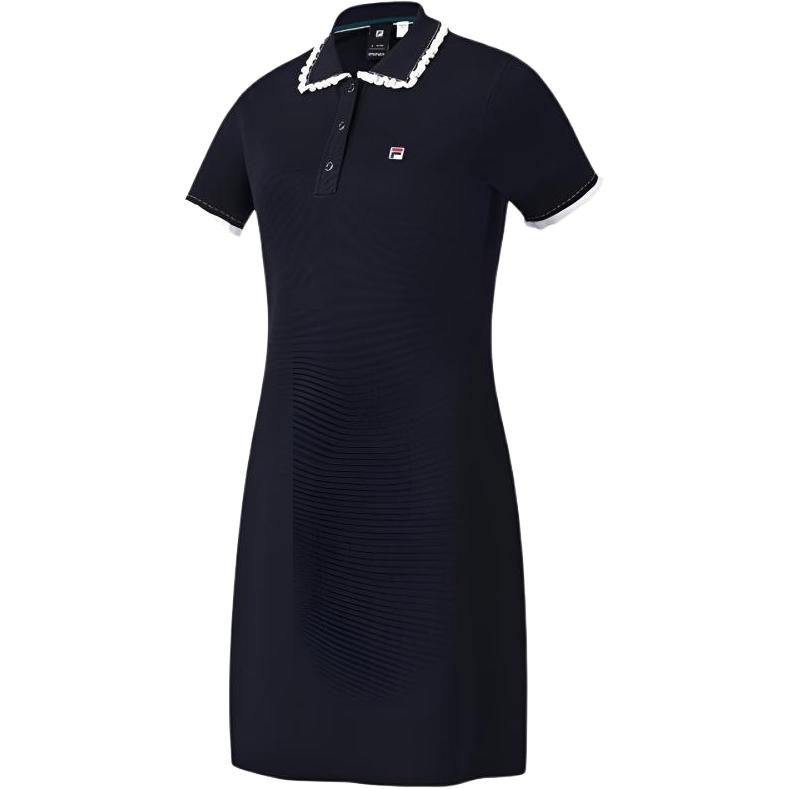 

Fila Tennis Lace Woven Classic Simple Retro Sports Fashion Casual Elegant Relaxed Versatile Comfortable Polo Collar Short Sleeve Dress A11W623335FNV 3XL