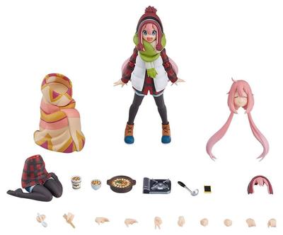 Figură mobilă pictată figma Nadeshiko Kakamigahara ediție DX Yurucamp ABS și PVC la scară largă