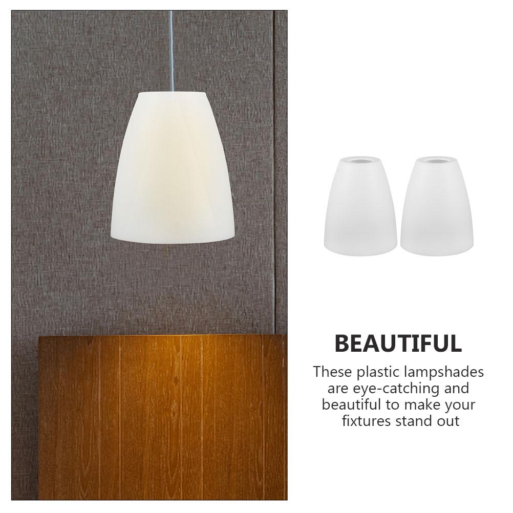 2 Pcs Flat Plastic Lampshade Pendant Light Home Decor Small High Quality Ceiling White Chandelier