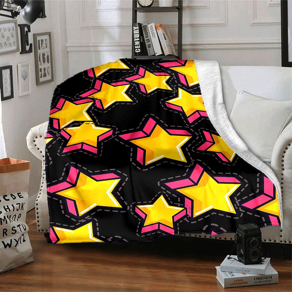 1pc Star Pattern Blanket Warm, Cozy, And Soft, Suitable for Sofas, Beds, Cars, And Office Use.Perfect for Camping And Travel, Making It a Great Gift f