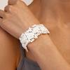 Flower Zinc Zinc Alloy Metal Wide Bangle Hollow Exaggerated Bracelet Creative Metal Cuff Bangles  Lady