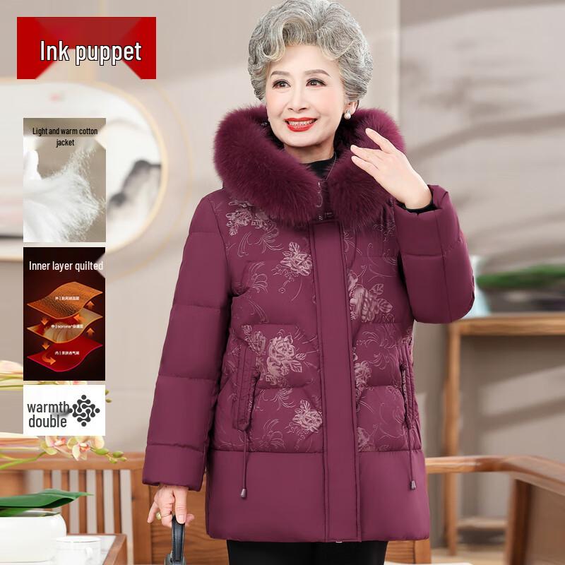 Women's Mid-Length Quilted Winter Jacket for Seniors