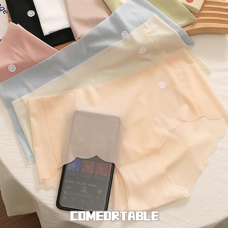 Yalu Women's Ice Silk Seamless Briefs - 4 Pack