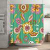 Bright Floral Print Shower Curtain Waterproof Home Decor 3D Polyester Bathroom Decor Modern Flower Design Bath Mat Liner Decorat