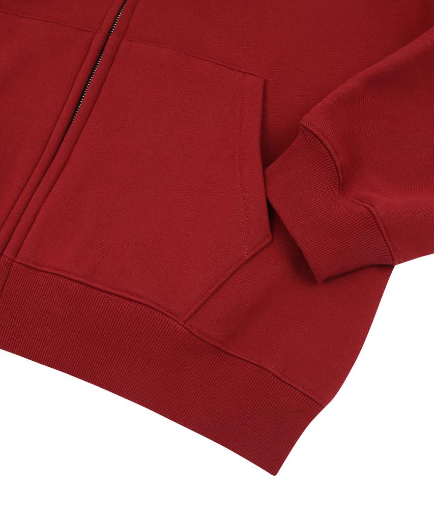 Gainsboro 2Way Signature 1 Zip-Up Hoodie_Burgundy