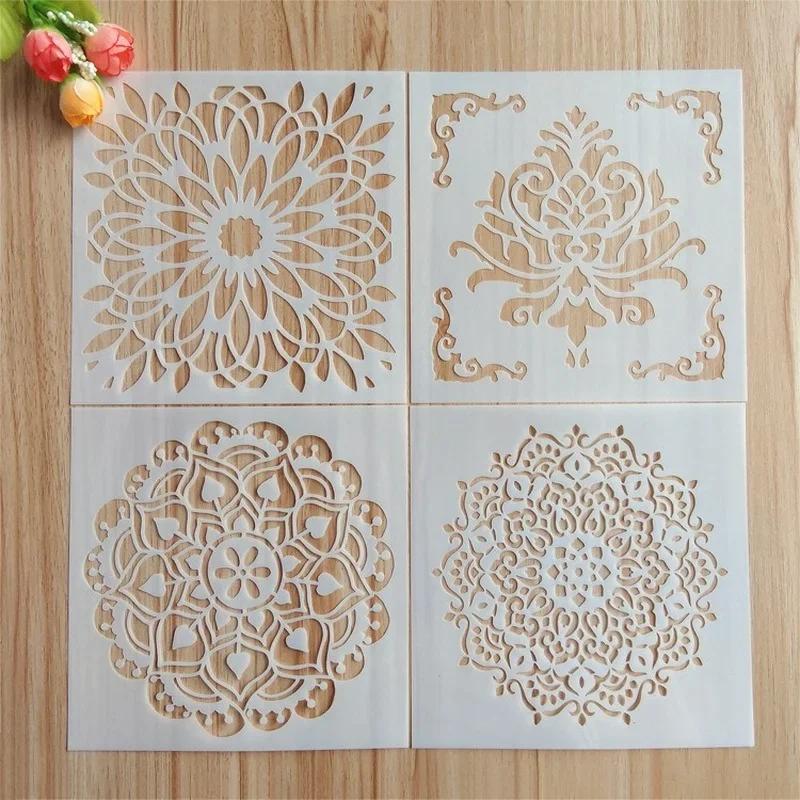 Plantillas Decorativas de Mandala con Patrones Bonitas Plantillas Huecas para Pintura en Spray Duraderas Lavables Herramienta de Dibujo para Decoración de Ventanas y Paredes DIY