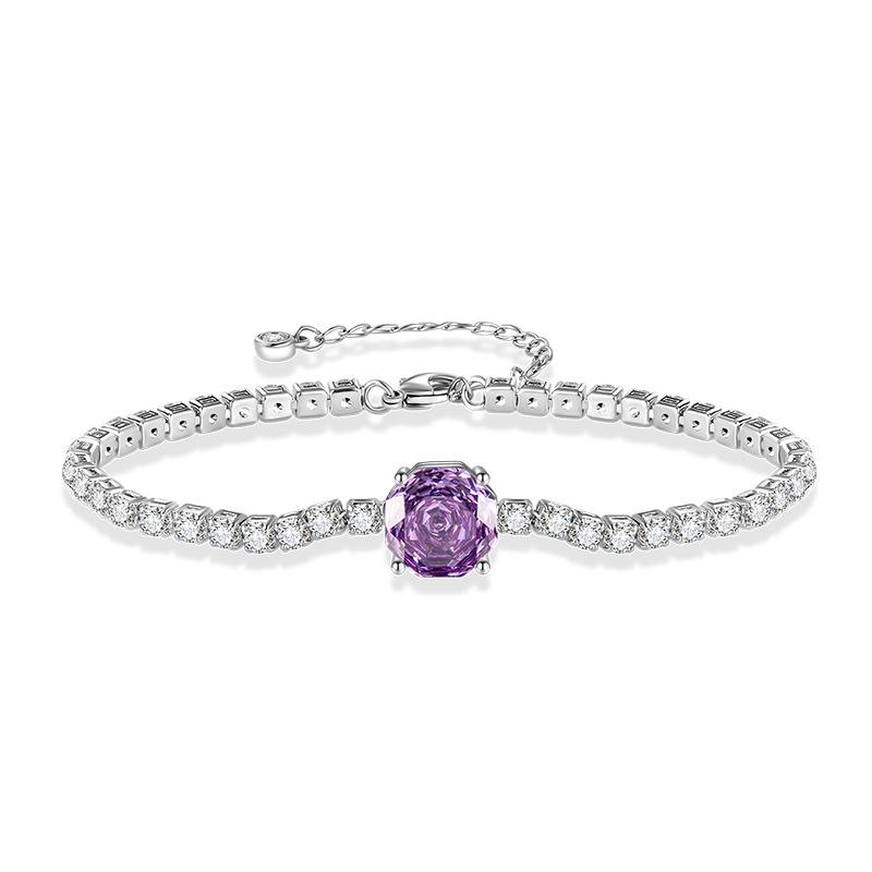 New Full Moissanite Bracelet 925 Sterling Silver Shiny bangles Chain For Women Men Wedding Jewelry Plated 18K white gold Gifts