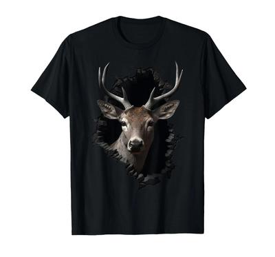 Hirsch Kunstwerk Wand - Tier Hirsch T-Shirt