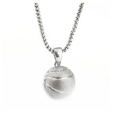 Fashion Creativity 2021 Trend 3D Basketball Necklace High Quality Metal Pendant School Sports Competition Reward Jewelry