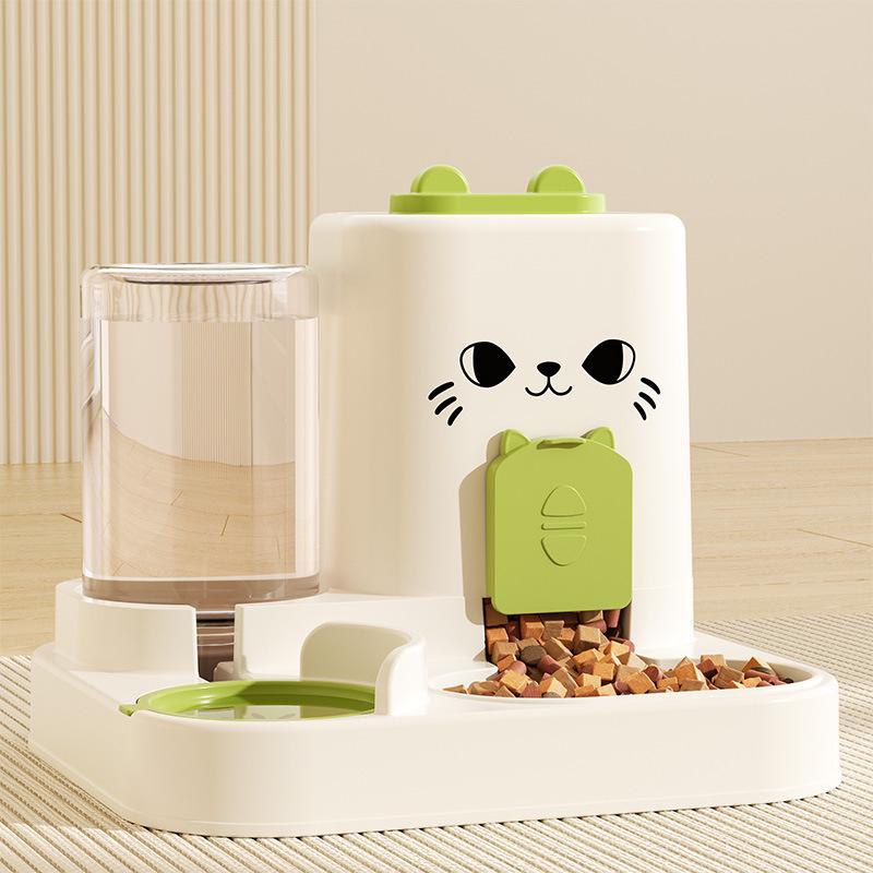 Integrated Cat and Dog Feeder: Cross-Border Wet/Dry Bowl with Water Dispenser and Storage