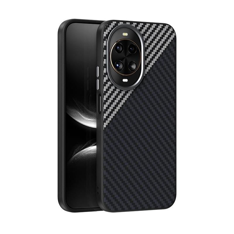 For Huawei Nova 14 Case Slim Shockproof Magsafe Magnetic Wireless Charger Carbon Fiber Case Cover Metal Lens Anti-slip Grip
