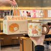 Birthday Gift for Girls Vintage Cake Girl Ceramic Mug with Lid Couple Girlfriend Souvenir Gift Box Set