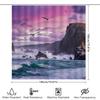 Beach Shower Curtain with Ocean Waves Design Waterproof Fabric for Bathroom Decoration Pink Sky Background Seagulls Print In 3D
