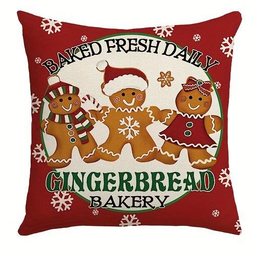 Festive Gingerbread & Hot Cocoa Christmas Pillow Covers: Baked for Yuletide Cheer! Sofas, Bedroom Pillow Covers, Holiday Gifts