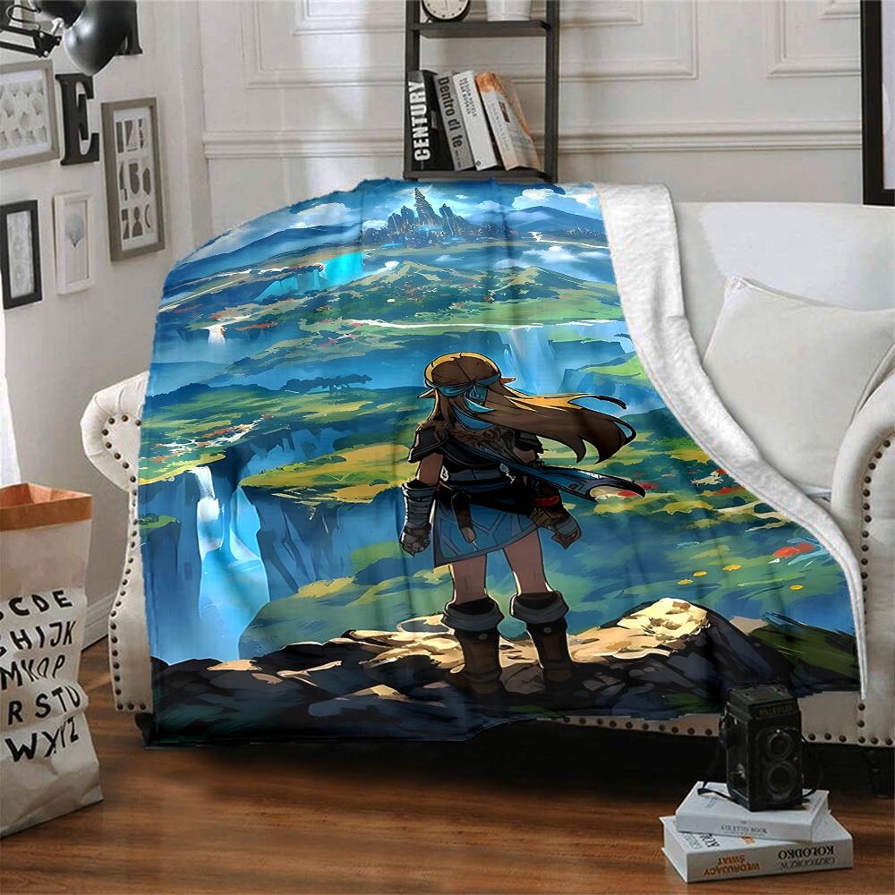 1PC Legend of Zelda Blanket, Throw For Sofa, Bed, Travel, Camping, Livingroom,