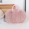 Cute Pumpkin Bag Faux Fur Tote Bag Women's Bucket Plush Luxury Design Ladies Handbags Soft Winter Crossbody Shoulder Bags