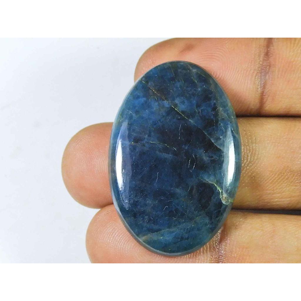 58Cts Genuine Neon Blue Apatite Oval Crystal Cabochon Loose Gemstone 25X37MM SK-2086