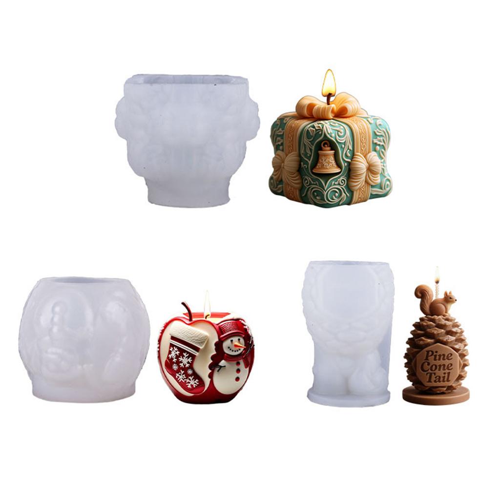 Flexible Silicone Mold For DIY Christmas Candle Making Reusable Baking Chocolate Soap Craft Decorations