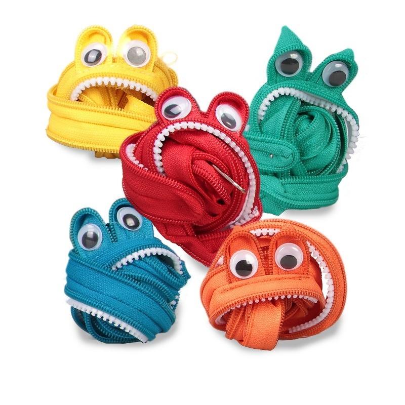 Creative Stationery Large Capacity Canvas Monster Zipper Pencil Case Women Makeup Bag Wallet