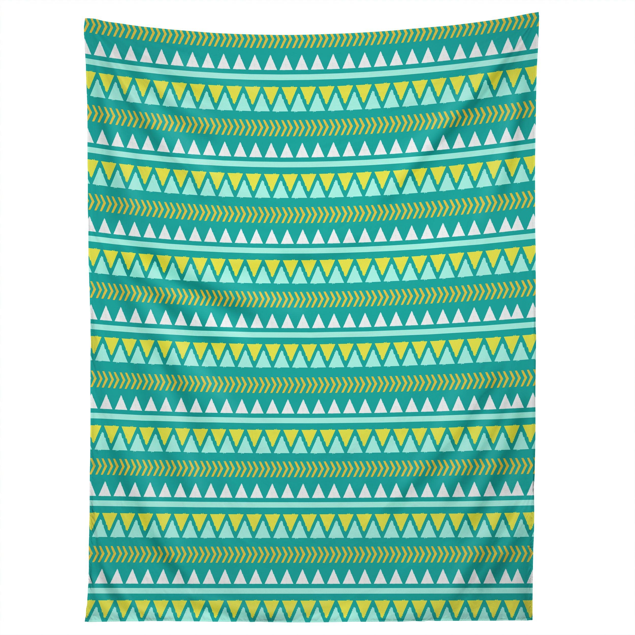 TEAL AND YELLOW AZTEC tapestry 75x100 чёрный