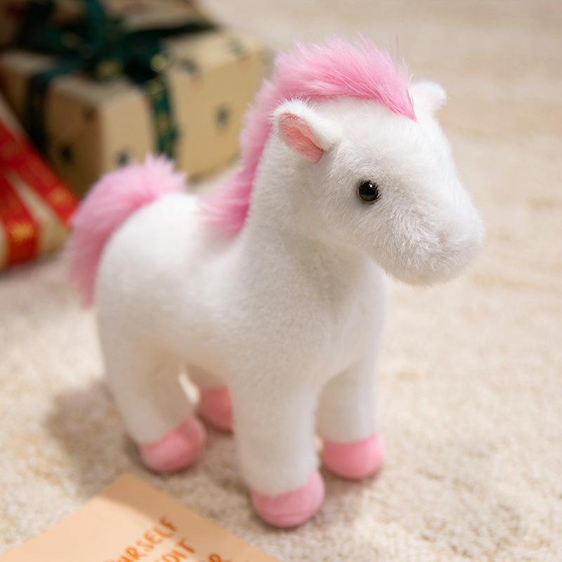 Păpușă ponei colorată jucărie de pluș păpușă ponei simulare ornament unicorn curcubeu unicorn de vis