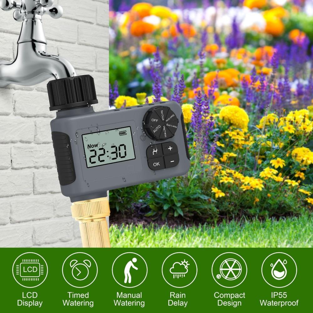 Automatic Water Timer Intelligent Irrigation c Sprinkler Timer Garden Programmer Equipment IPX7 LCD Display