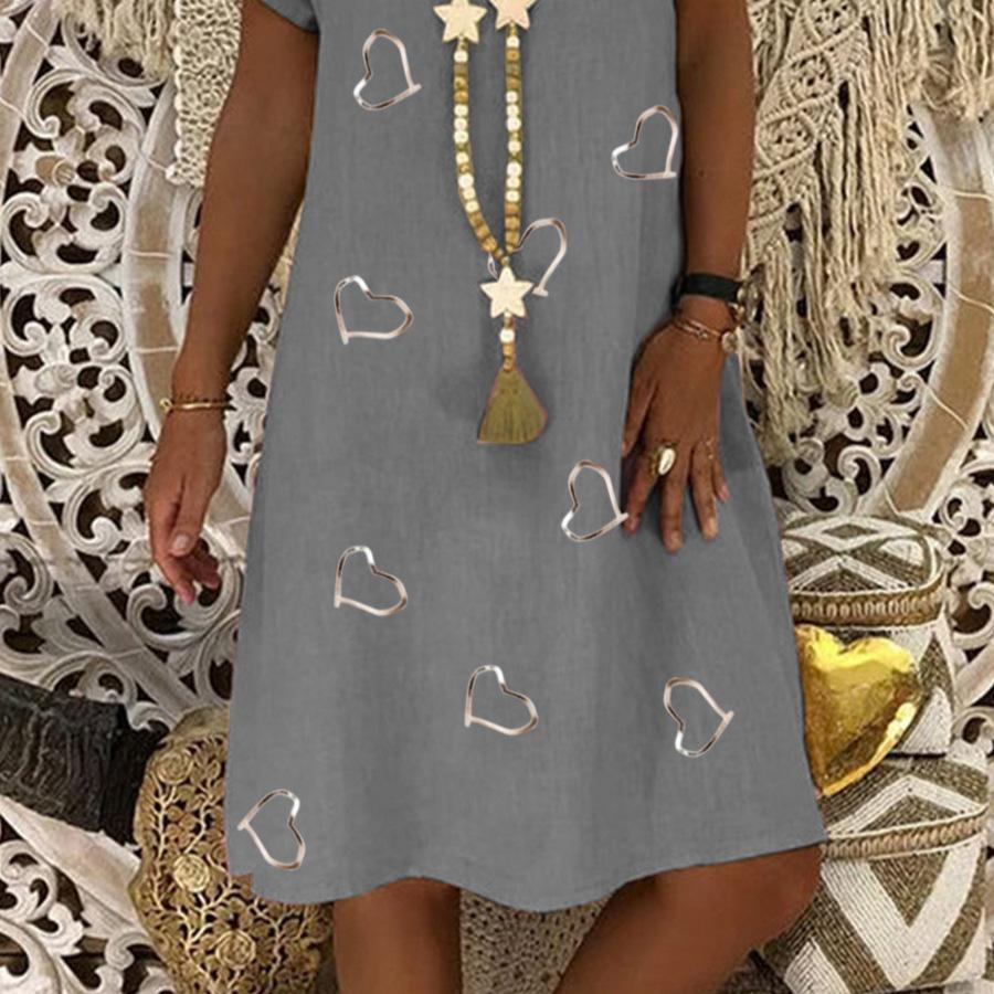 V-neck new dress long fashion loose women's clothing