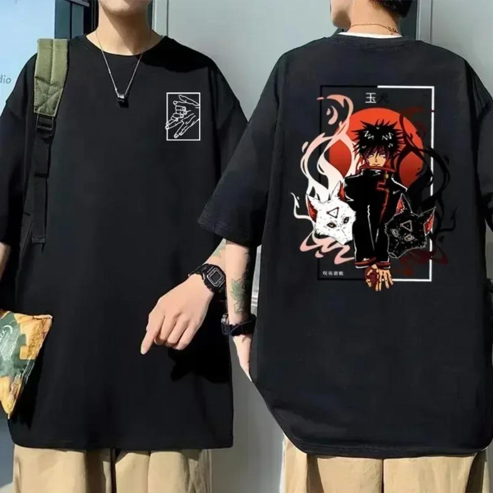 Japanese Anime Printed T-shirt Summer Men Women 100 Cotton Short Sleeve Harajuku Hip Hop Tshirt Y2k Top Oversized Tee Streetwear