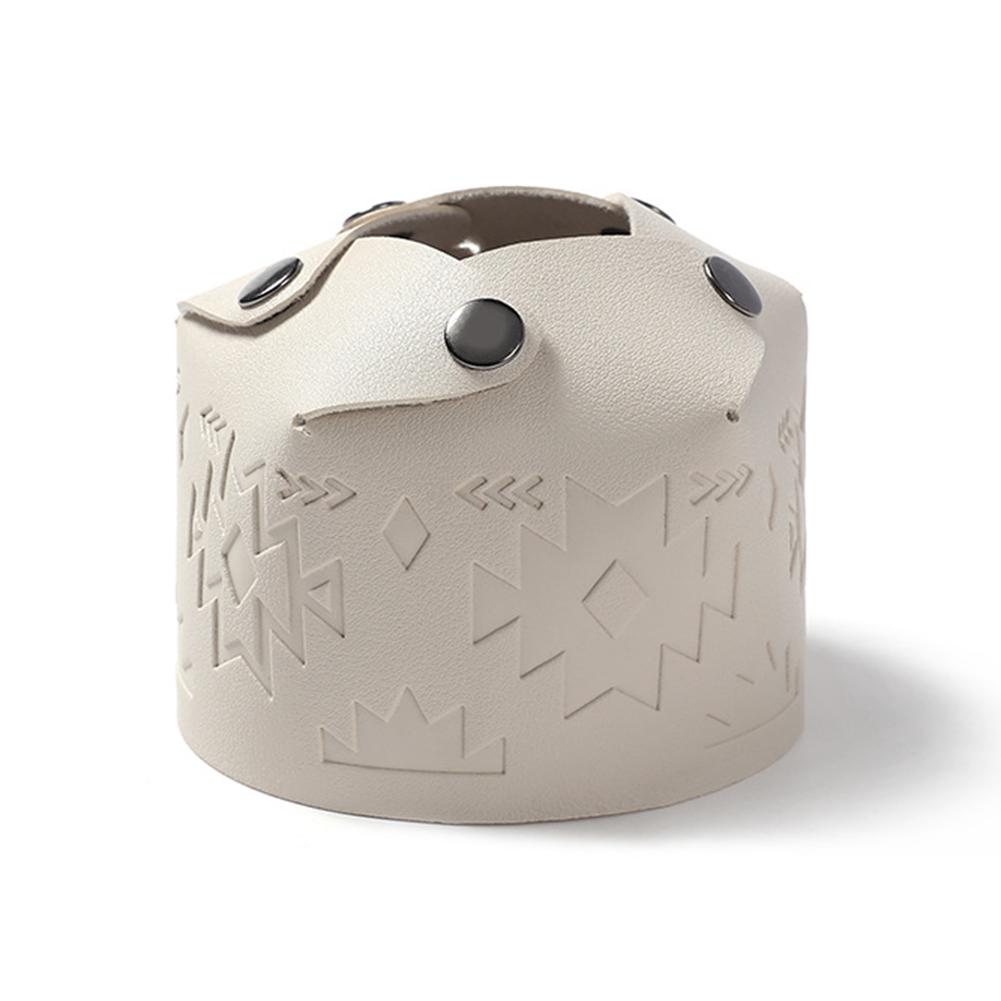 

Leather Gas Canister Protective Cover One-piece Gas Can Protective Cover Gas Tank Protector Hiking Travel Kit Outdoor Supplies бежевый