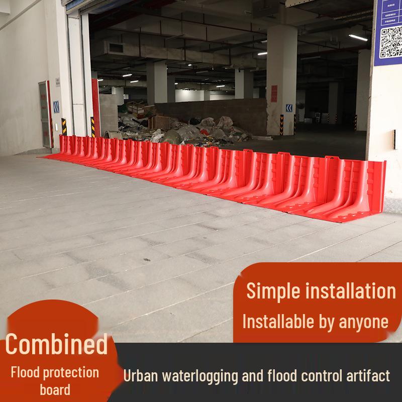 Modular Removable ABS Red Flood Water Barrier Wall for Underground Garages, Shopping Malls, and Municipal Use