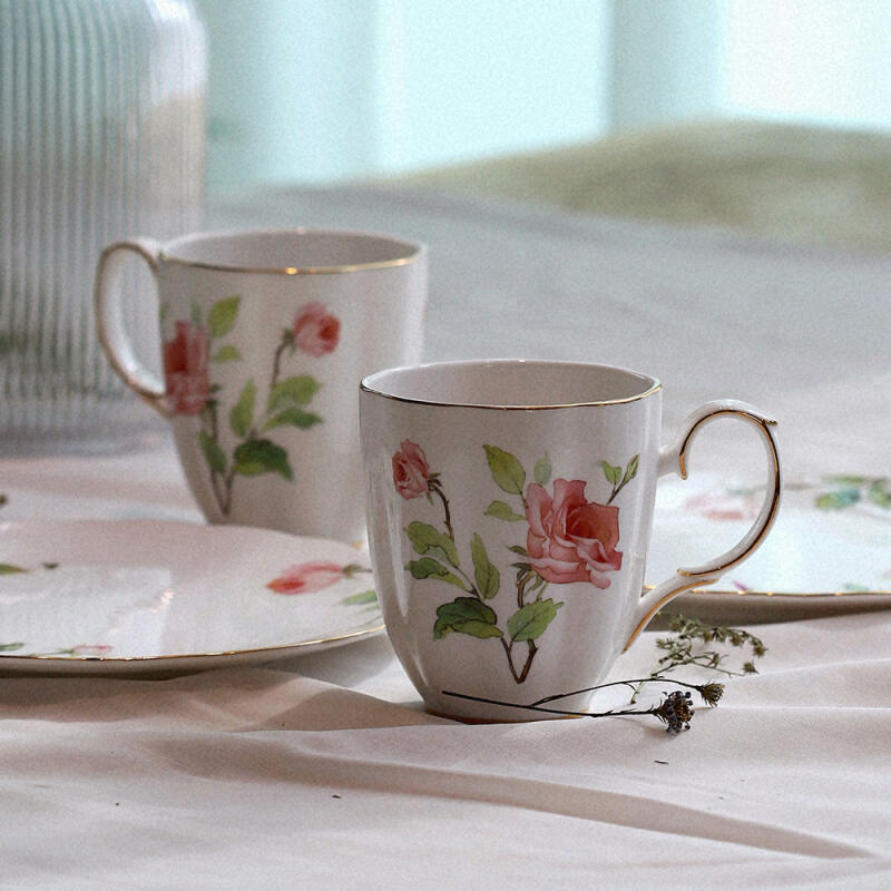 [Mug] Rose Garden Gold Rim Mug 2P