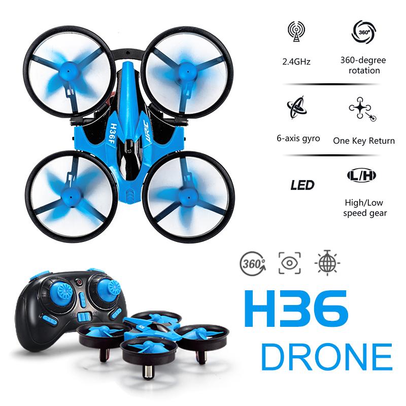 Genuin H36 Mini Drone with Light Remote Control Ship 3 Modes 2.4G Quadcopter 360° Flips and Rolls Helicopter UAV Rc Full-coverage Protective Ring