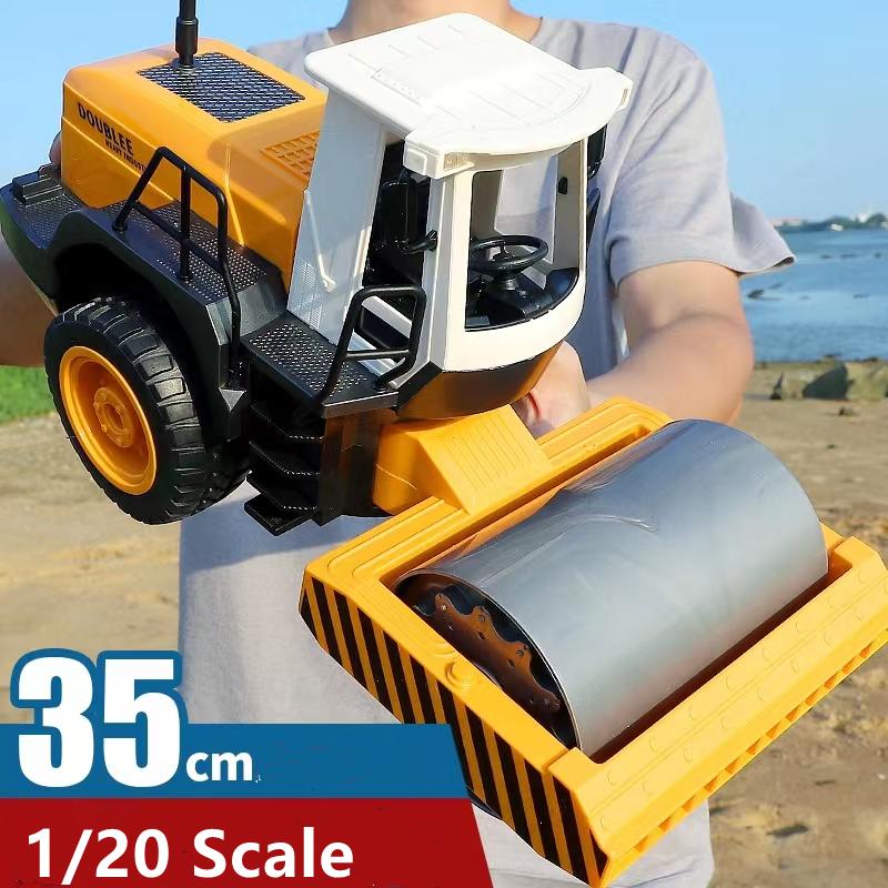 Double E 1/20 E522 Big Rc Truck Tractor Road Roller 2.4G Remote Control Car Single Vibrate Engineer Vehicle Model Kids Toys Boys