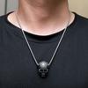 Cool Trendy Masculine Necklace New European Trendy Punk Retro Head Stainless Steel Pendant Necklace.
