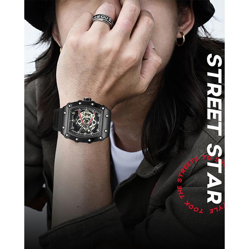 Casual Fashion Domineering Automatic Quartz Hollow Luminous Waterproof Darth Vader 1707 Men'S Watch