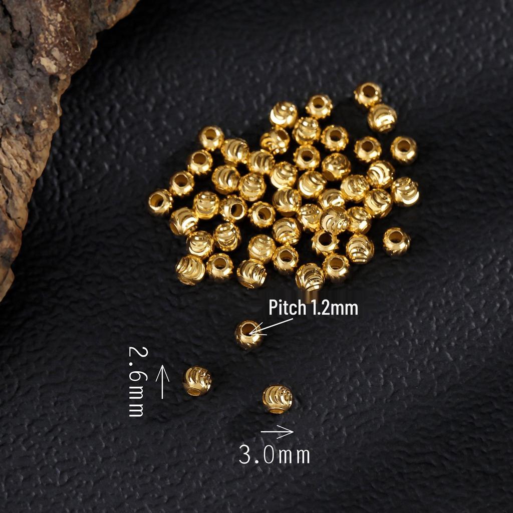 Argent Sterling S925 avec Perles Espacement Plaqué Or 24K pour Bijoux DIY