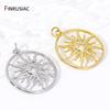 Fashion 18K Gold Plated Brass Hollow Sun Charms Round Pendant For DIY Women Necklace Making Supplies Findings