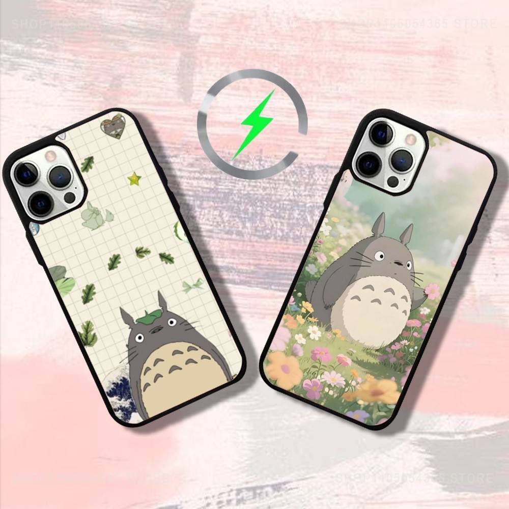 Anime T-Totoros Phone Case For iPhone 16,15,14,13,12,11,Pro,Max,Plus,Mini,SE4,E Magnetic Magsafe Wireless Charging