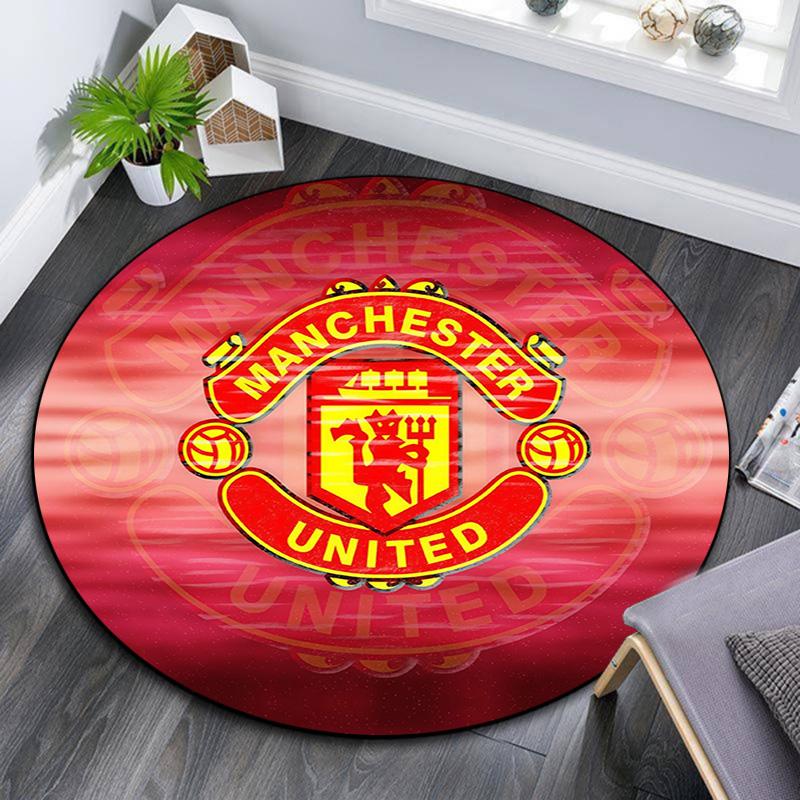 Man Utd2 Round Area Rug,Carpet Rug for Living Room Bedroom Sofa Playroom Decor,Non-slip Floor Mat