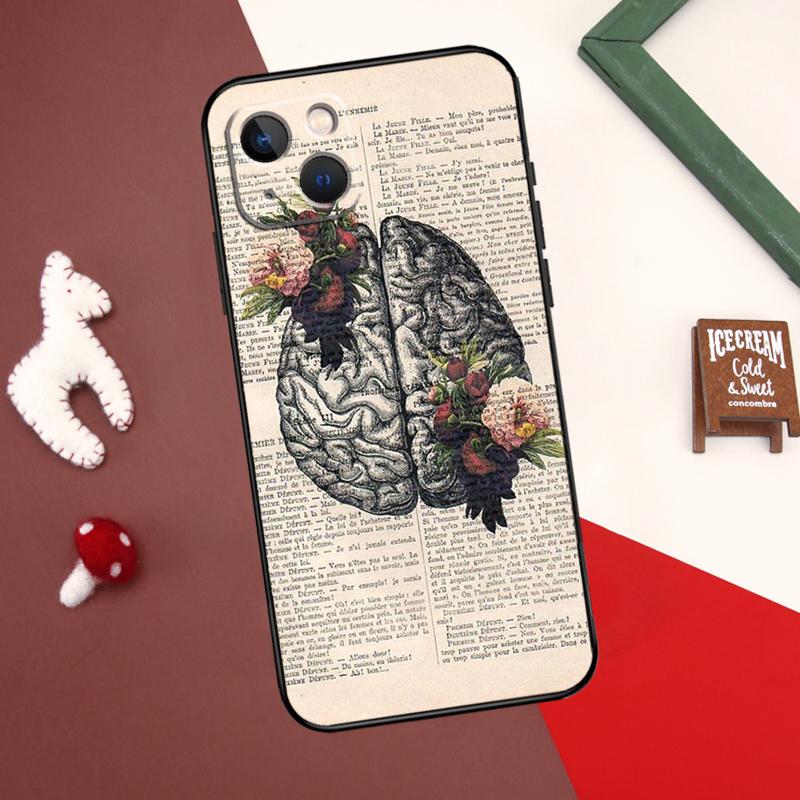 

Чехол для iPhone 13 12 11 14 15 Pro Max 7 8 Plus X XR XS Max 12 Mini SE 2020 2022 с рисунком мозга iPhone 15