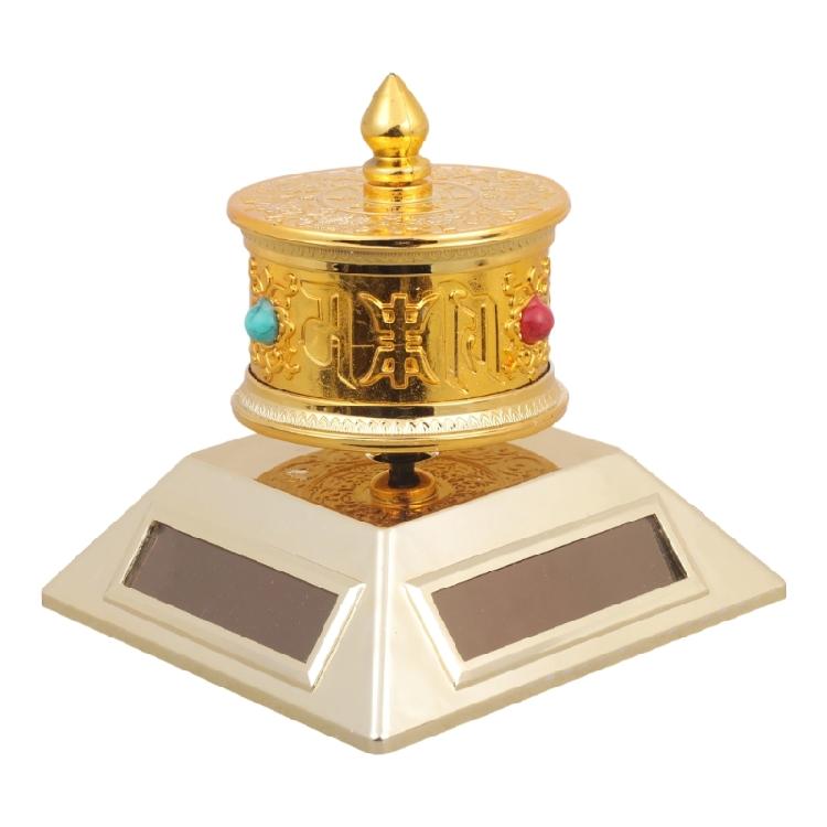

No Battery Solar Car Accessory Quiet Rotating Buddhist Prayer Wheel Dashboard Decoration Spiritual Tool Easy Installs 1