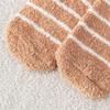 Women's Cute Coral Fleece Thigh High Socks Fuzzy Over The Knee Socks Striped Long Leg Warmers Winter Warm Slipper Socks