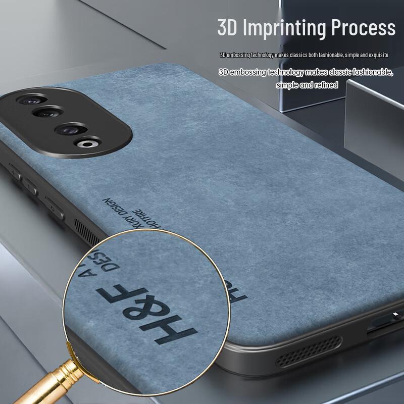 Rehoo Suede-Feel Full-Coverage Lens Phone Case for Honor