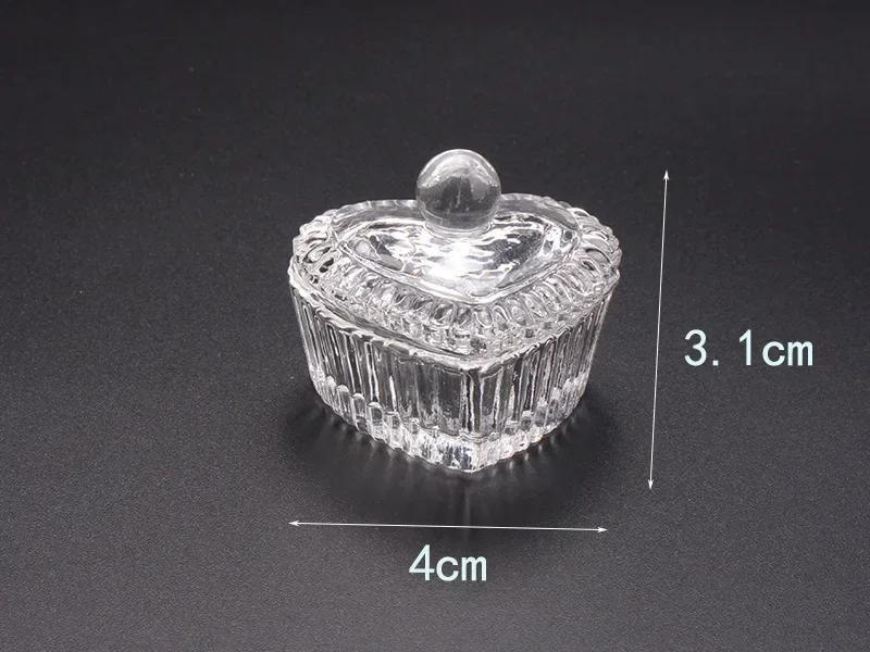 New Nail Art Crystal Glass Acrylic Powder Liquid Nail Cup Dappen Dish Lid Bowl Cup Holder Equipment Crystal Glass Nail Art Tools